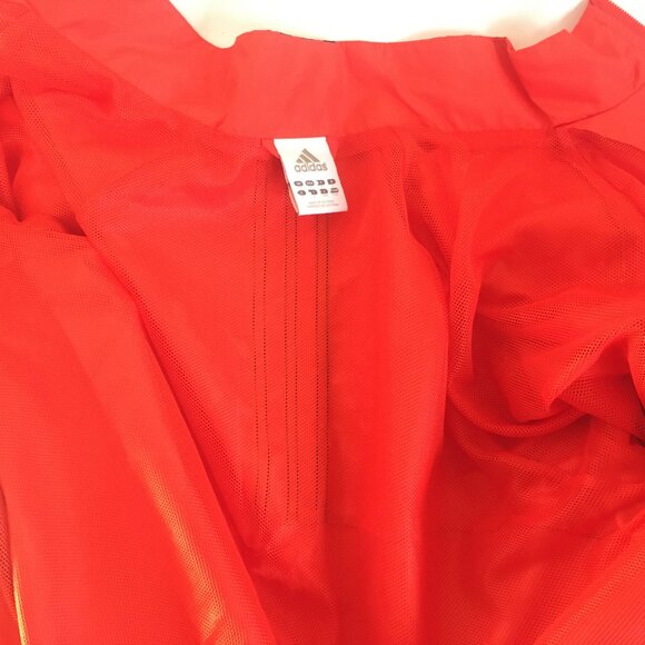Adidas Jacket Mens Large Navy Orange Windbreaker Full Zip Logo Windbreaker - Picture 15 of 15